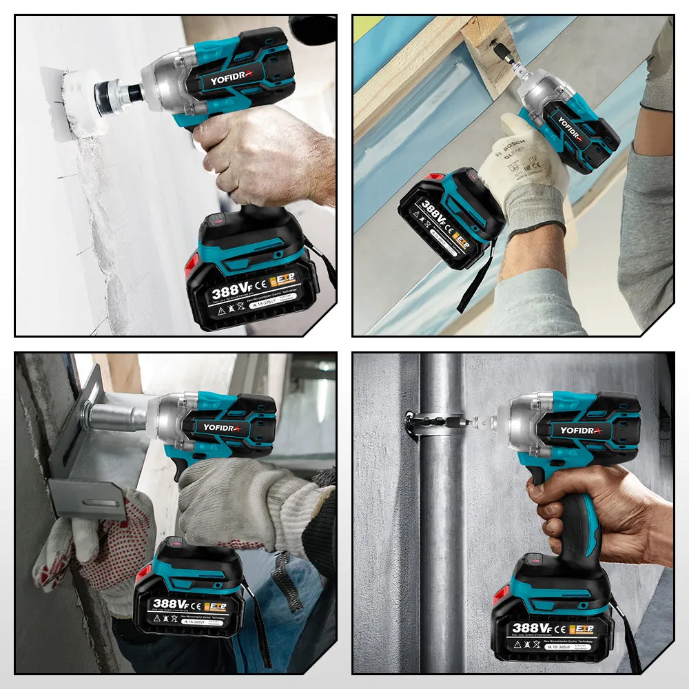 ONEVAN 1/2" 520N·m Torque Cordless Impact Wrench | For Makita 18V Battery