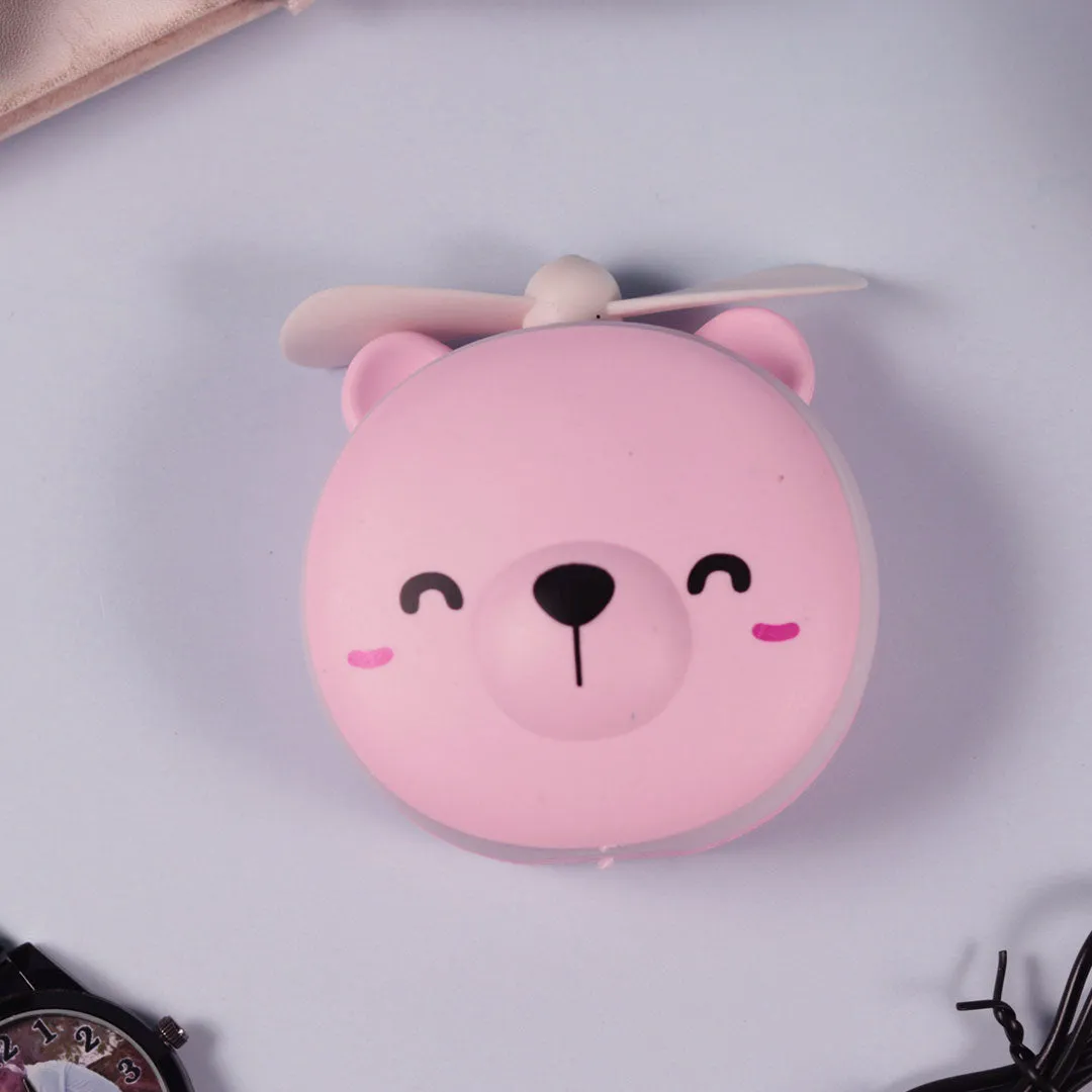 Pink Cute Teddy Led Mirrors with Fan for Girls