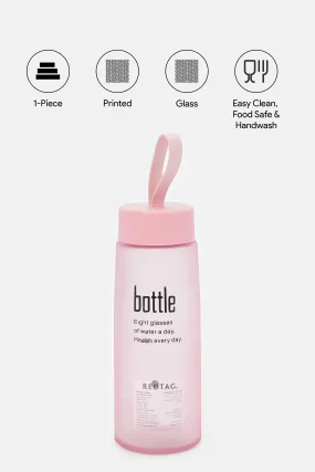 Pink Printed Glass Bottle (475ml)