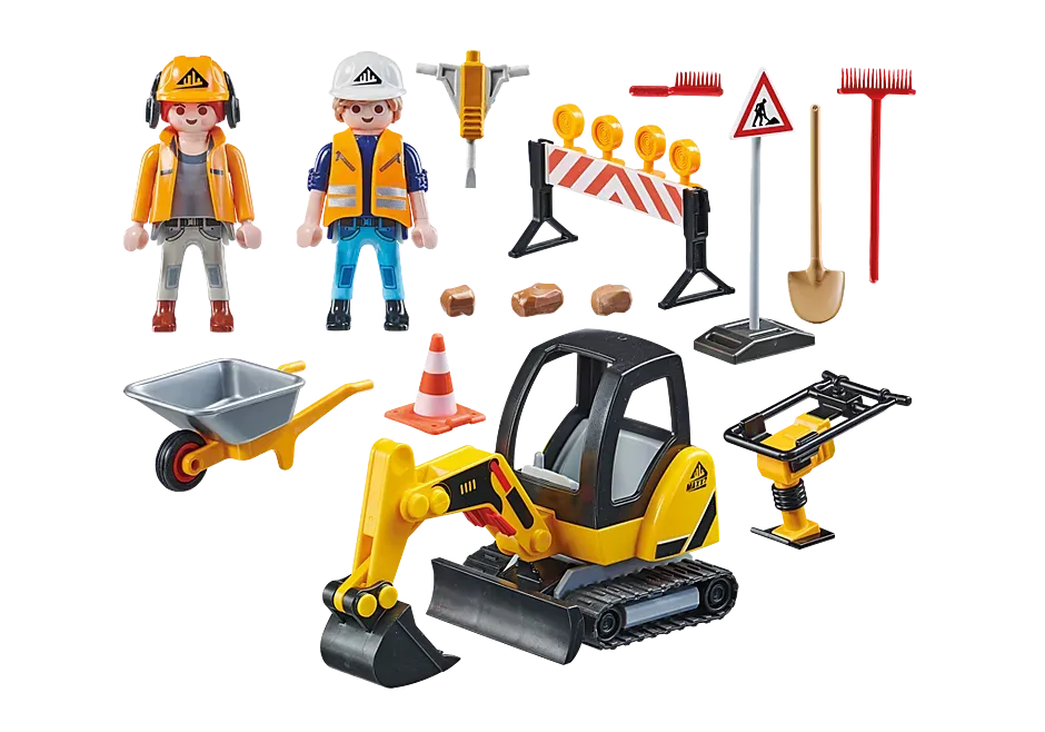 Playmobil City Action Road Works Construction Zone Promo Pack 71045