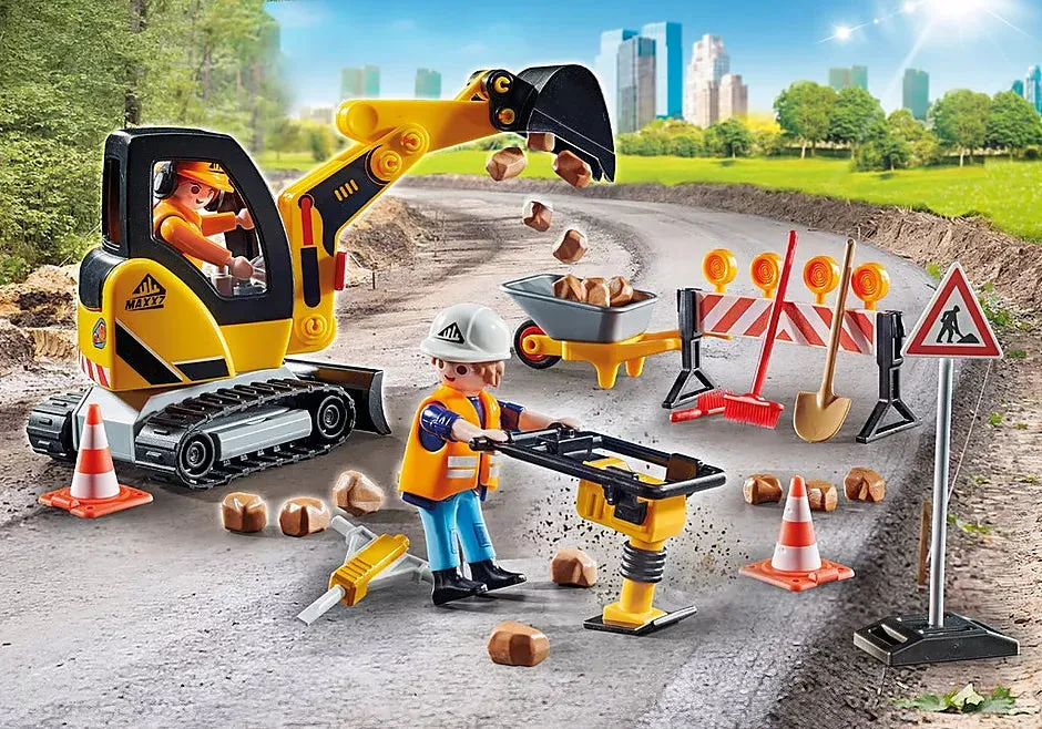 Playmobil City Action Road Works Construction Zone Promo Pack 71045