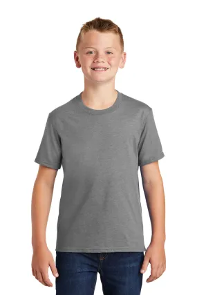 Port & Company Youth Fan Favorite Short Sleeve Crewneck T-Shirt - Heather Graphite Grey