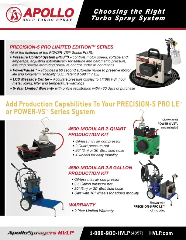 Power-5 VS™ |  Apollo HVLP Turbo Spray TrueHVLP™with A7700 Spray Gun