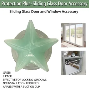 Protection Plus- Two Pack Sliding Glass Door and Window Accessory - Green