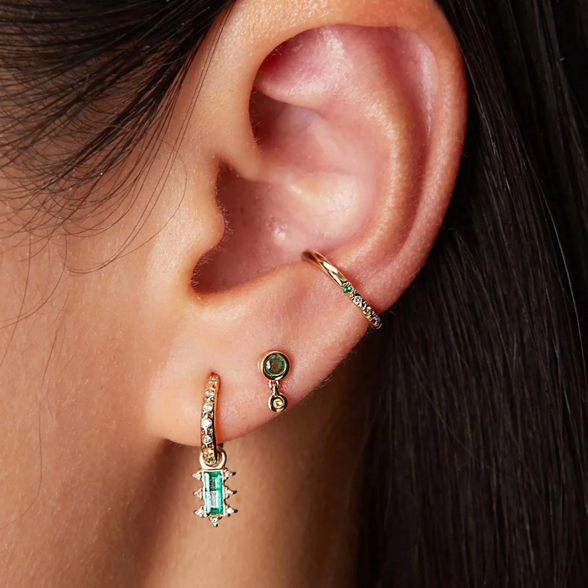 Rainbow Gems Ear Cuff