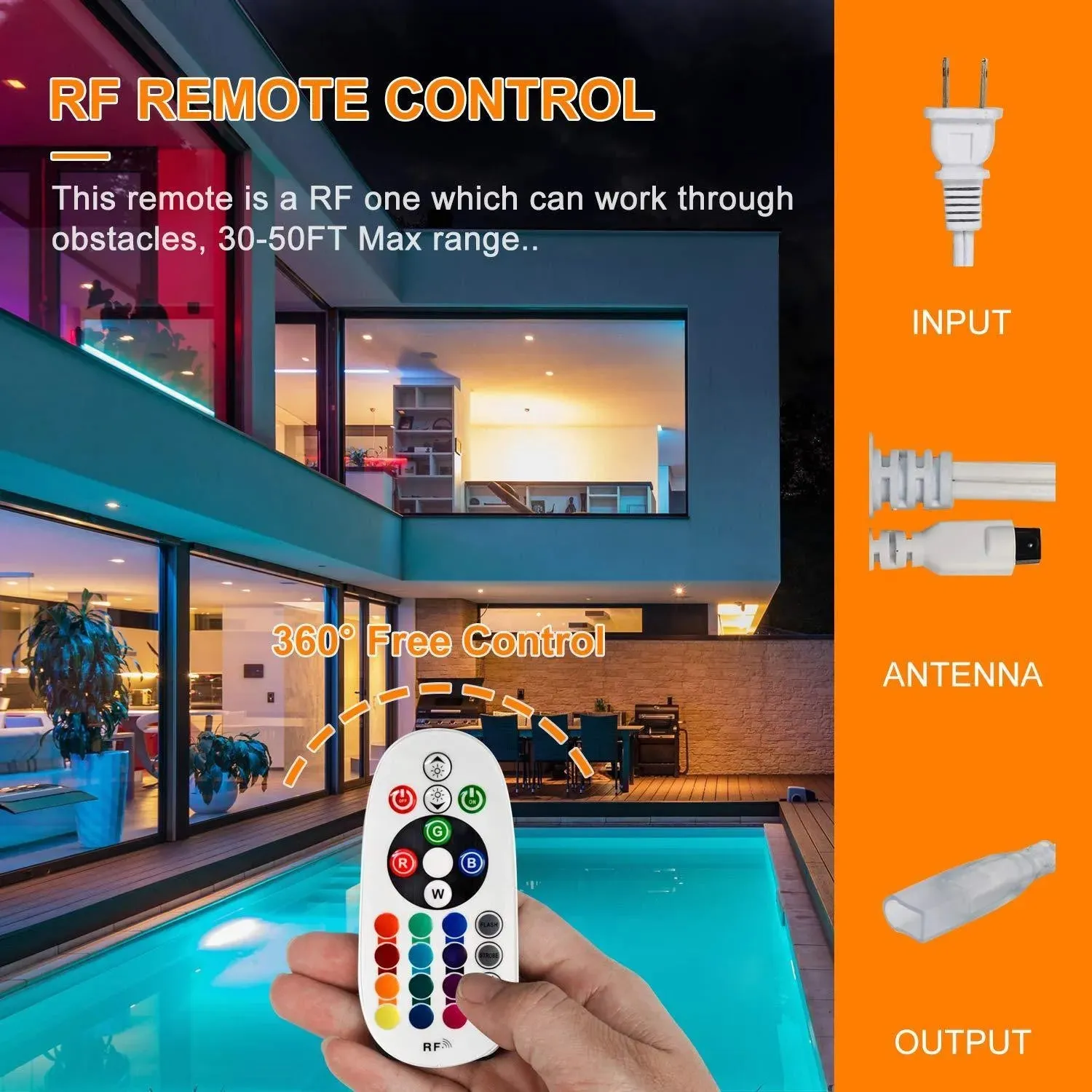 RF Controller with Remote for 110V 12.5x23mm-ProSelct NeonPlus RGB