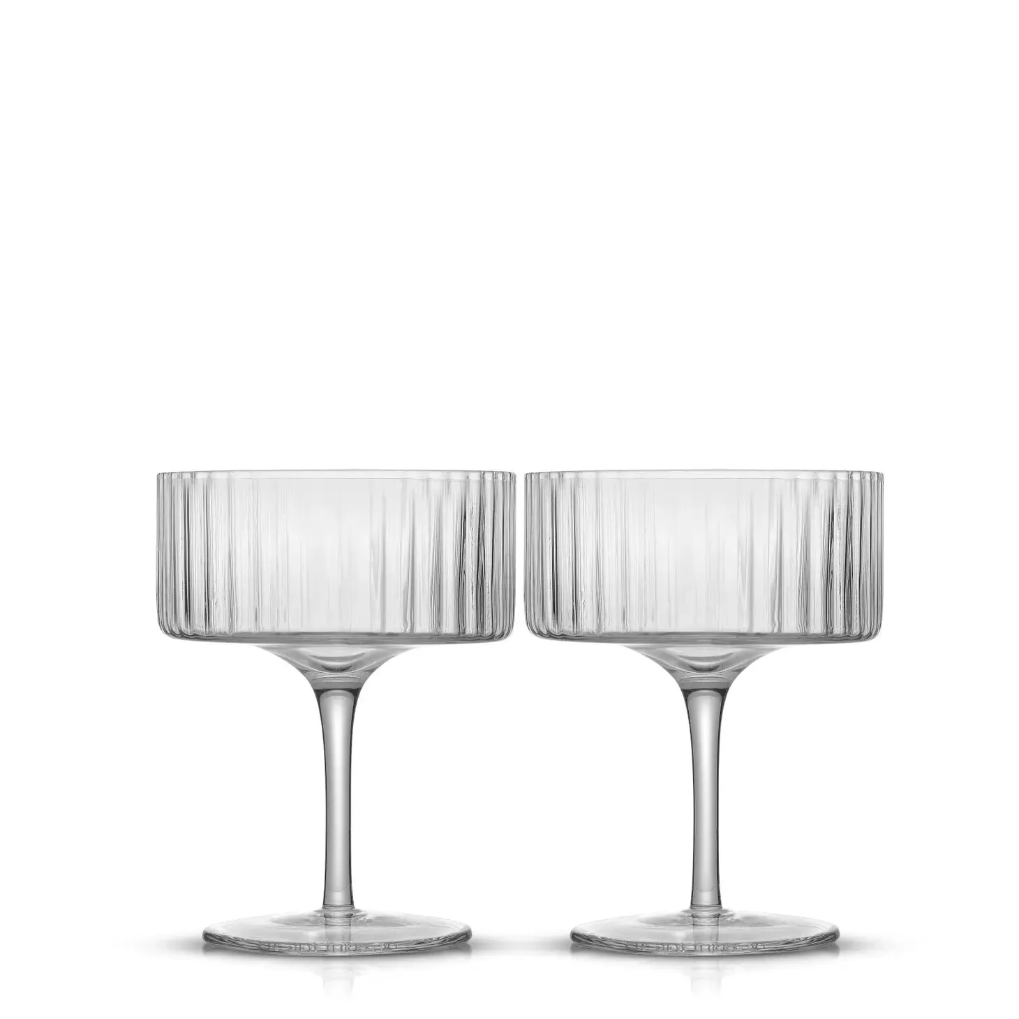 Ribbed Martini Coupe Glass - Set of 2