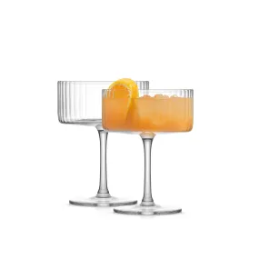 Ribbed Martini Coupe Glass - Set of 2