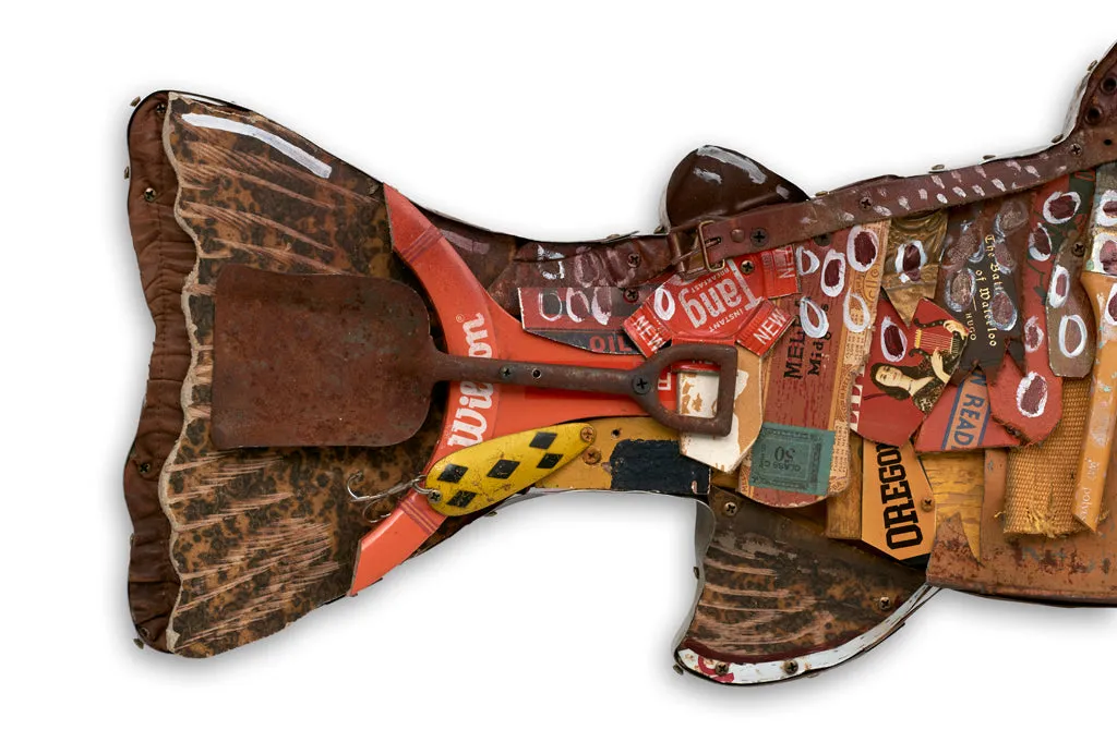 SPECIAL ORDER TROPHY FISH (BROWN TROUT) original mixed media wall sculpture