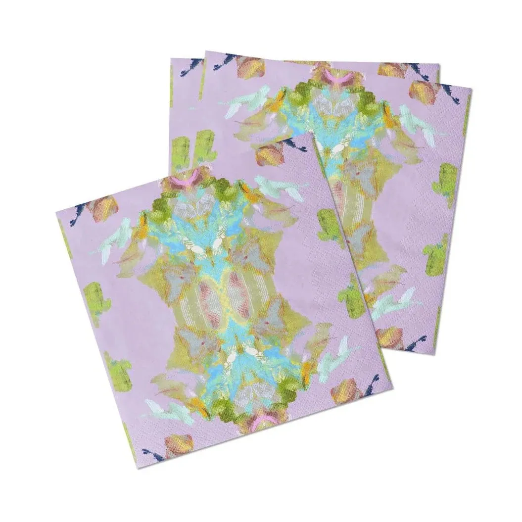 Stained Glass Lavender Cocktail Napkins