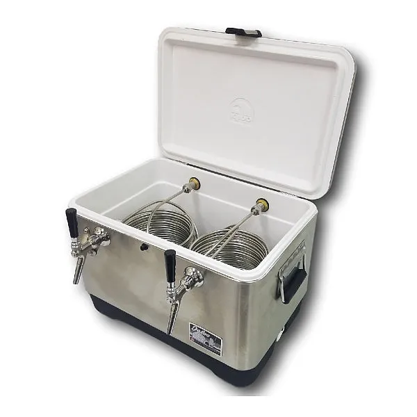 Stainless Steel Jockey Box Cooler - 2 Taps, 75' Stainless Steel Coils