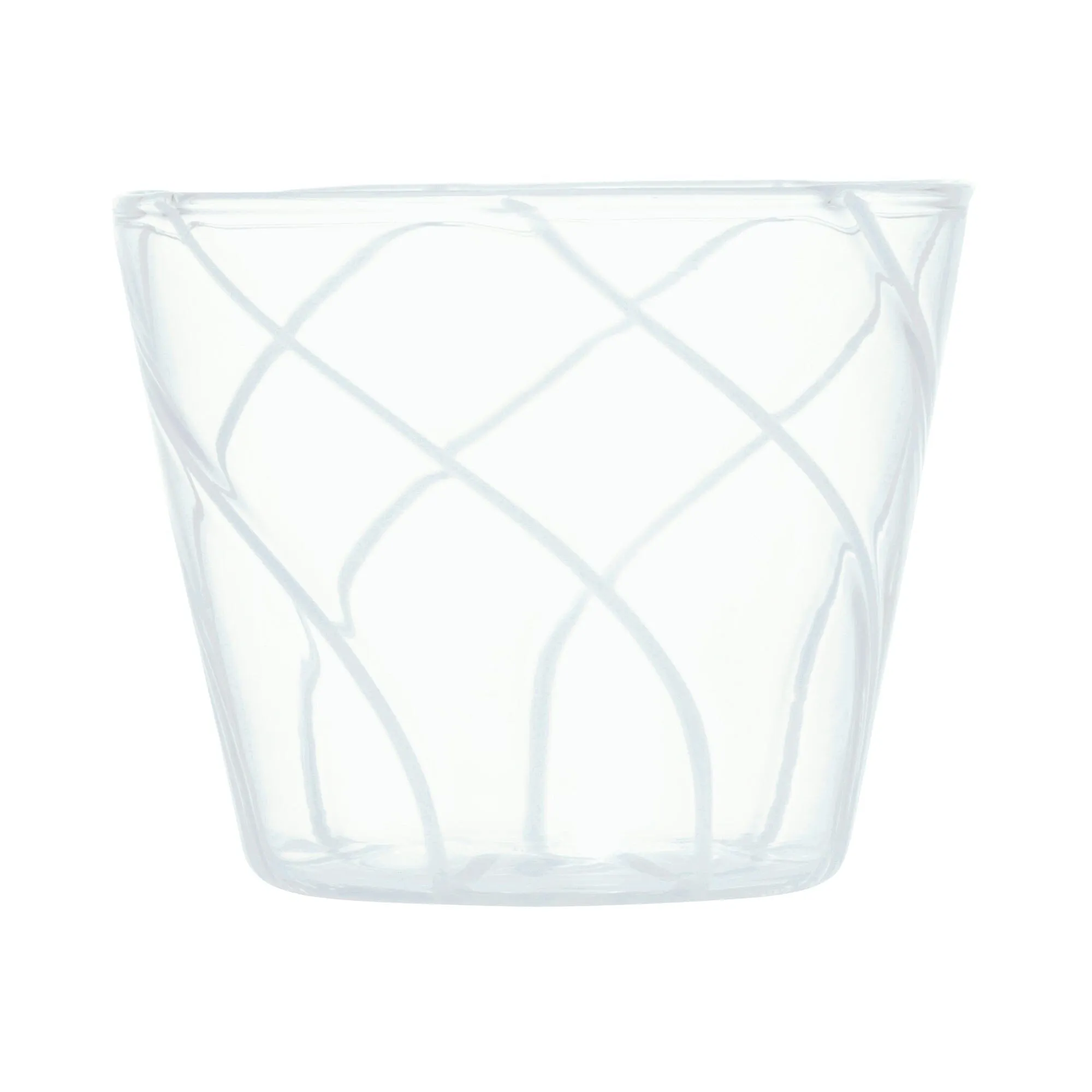 Striped Glass Cup Blue