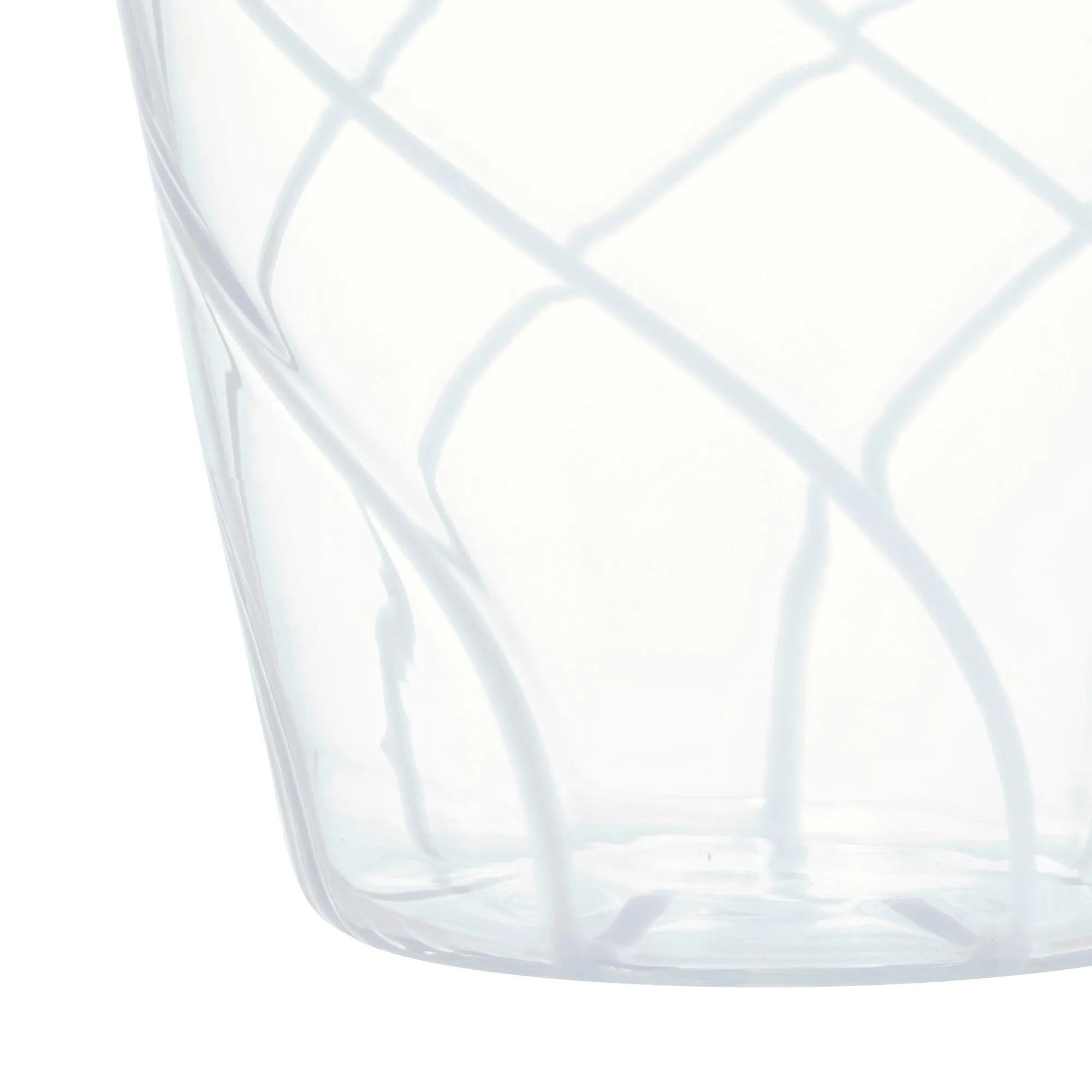 Striped Glass Cup Blue