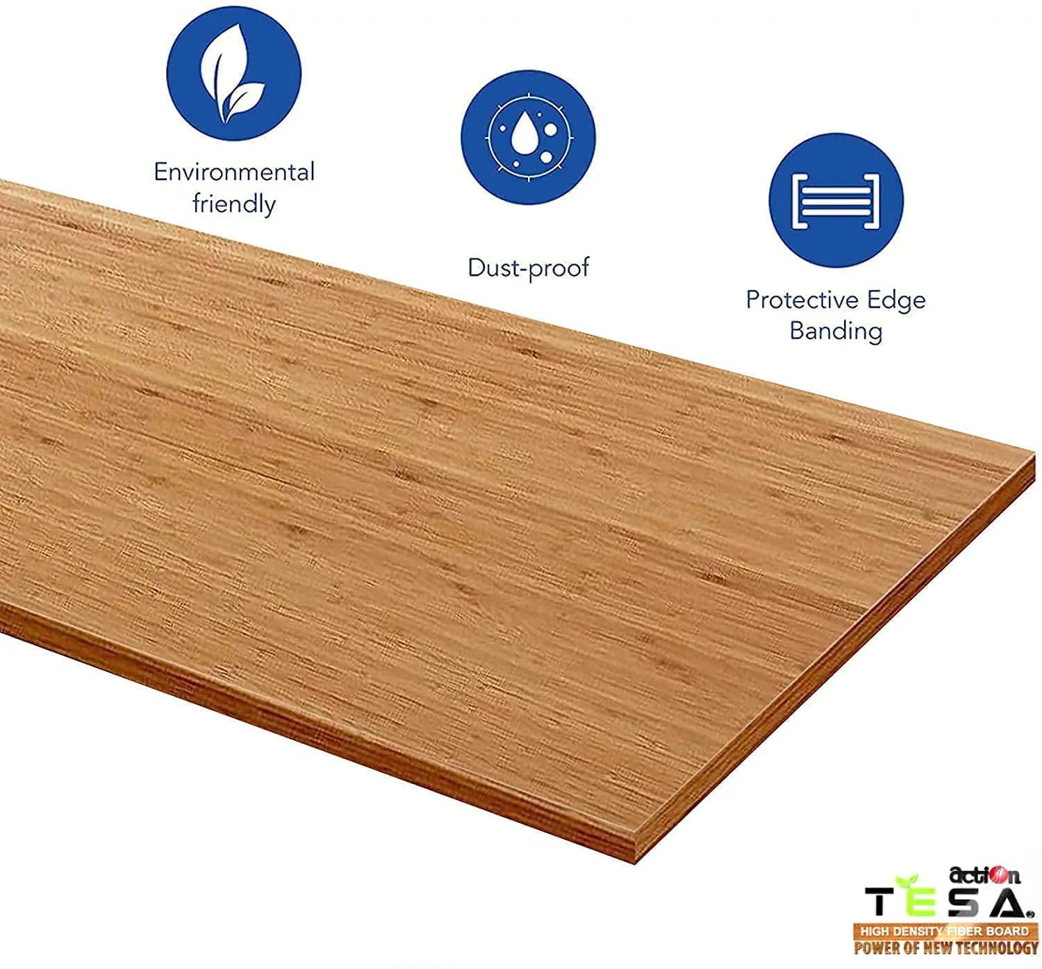 TABLE TOP 16x32 inches Engineered Wood Rectangle Shape Desk Top suitable for Wall Mounted Folding Brackets Office Study Table, Meeting/Conference Table, Standing Desk - Baverian Beez