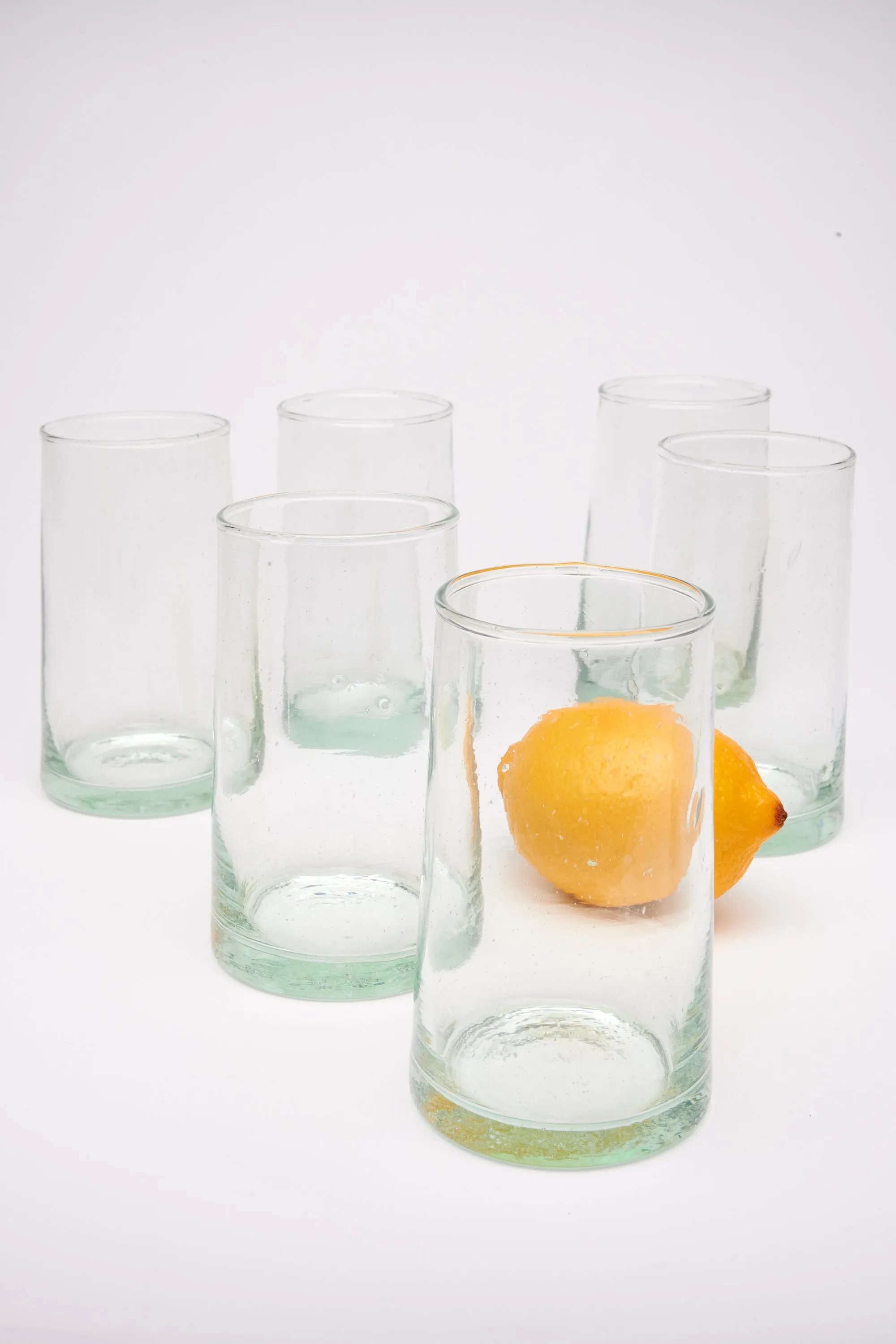 Tall Cone Moroccan Drinking Glasses in Clear, SET OF 6