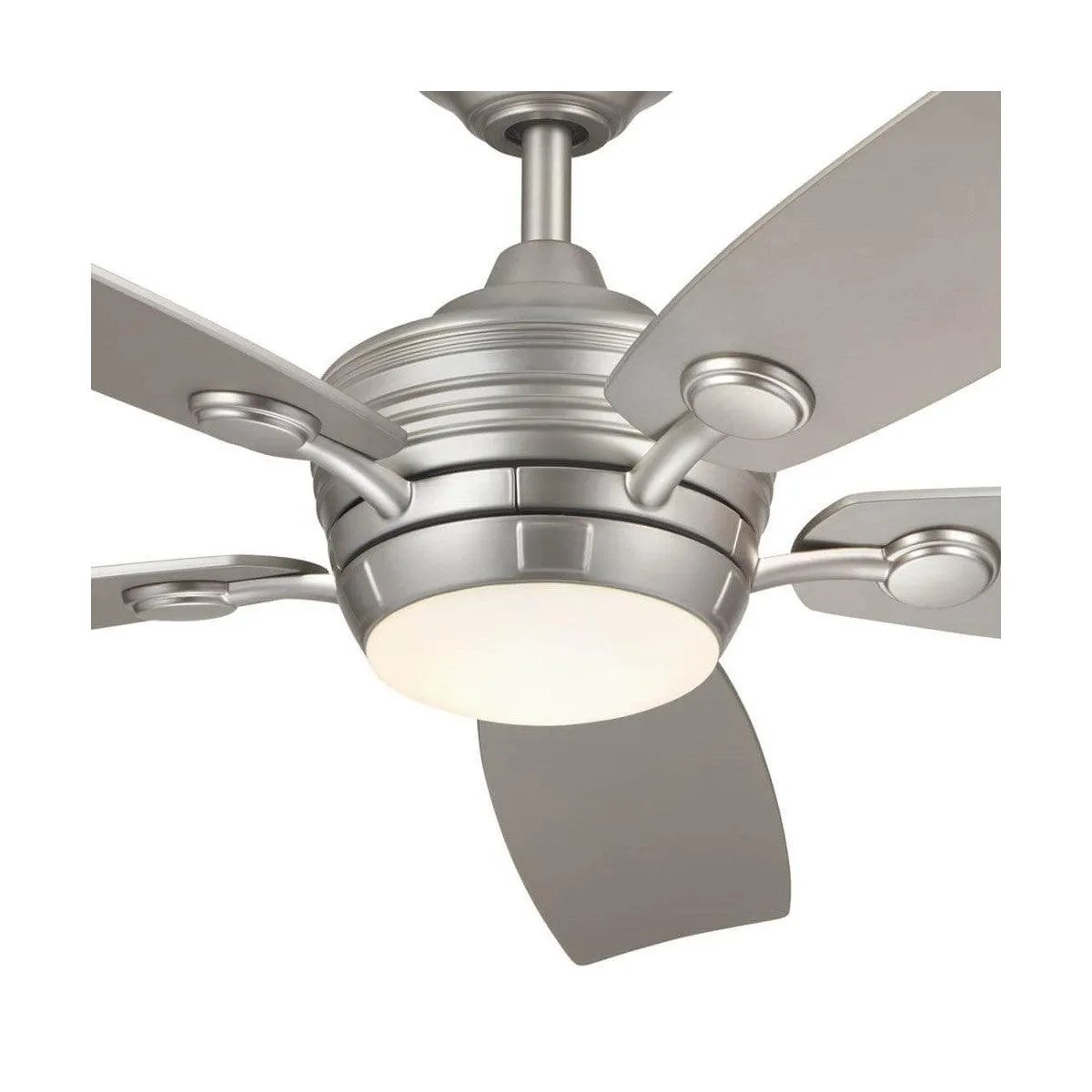 Tranquil 56 Inch Brushed Nickel LED Damp Rated Ceiling Fan with Remote