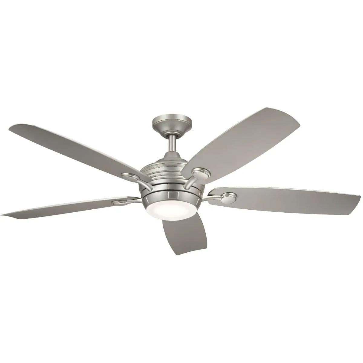 Tranquil 56 Inch Brushed Nickel LED Damp Rated Ceiling Fan with Remote