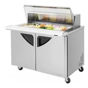 Turbo Air TST-48SD-18-N-CL 48-1/4" 2 Section Super Deluxe Sandwich/Salad Mega Top Unit, 15 cu. Ft., 115/60/1