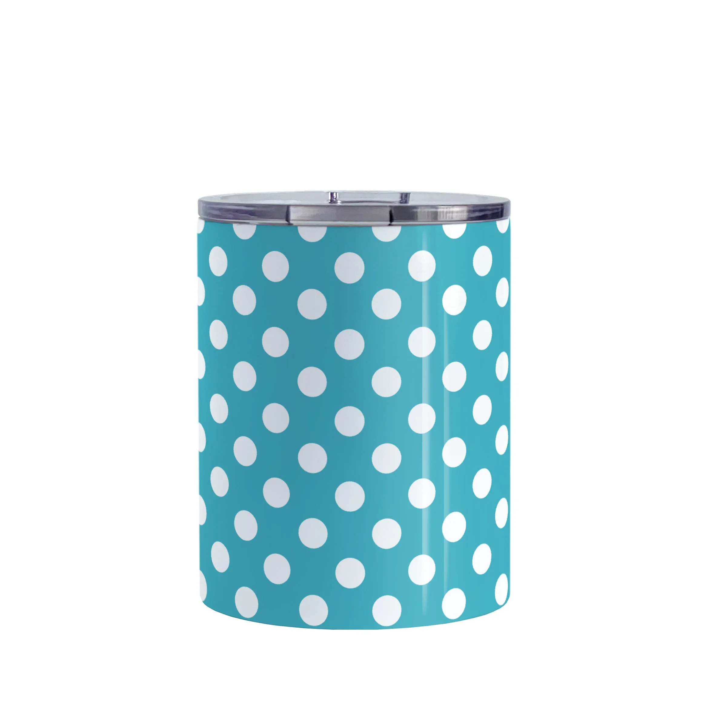 Turquoise Polka Dot Tumbler Cup