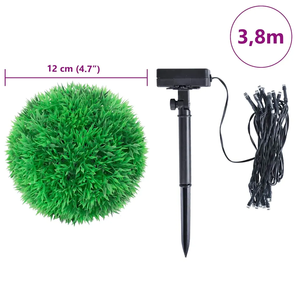 vidaXL Artificial Boxwood Balls with LED Lights 4 pcs Green 12 cm