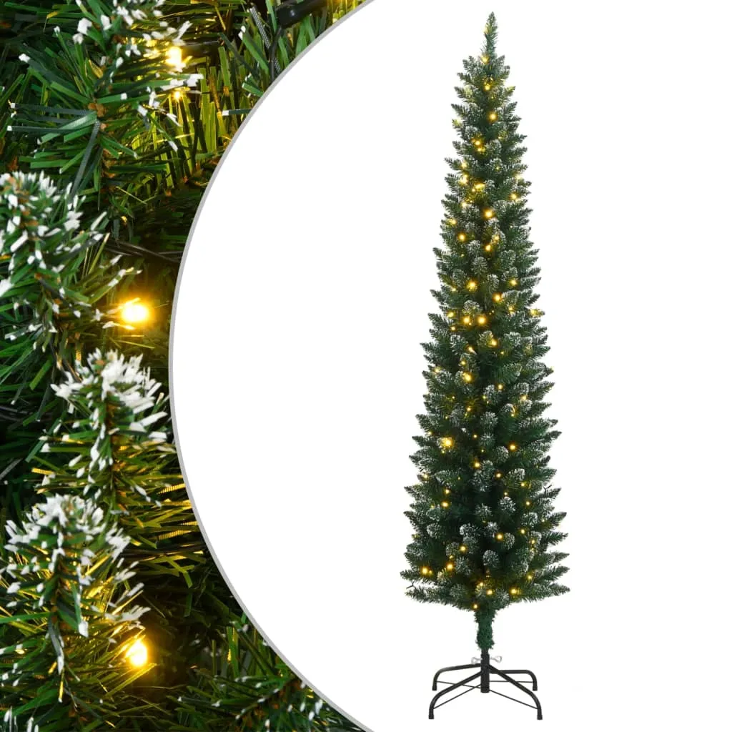 vidaXL Artificial Slim Christmas Tree 150 LEDs 150 cm