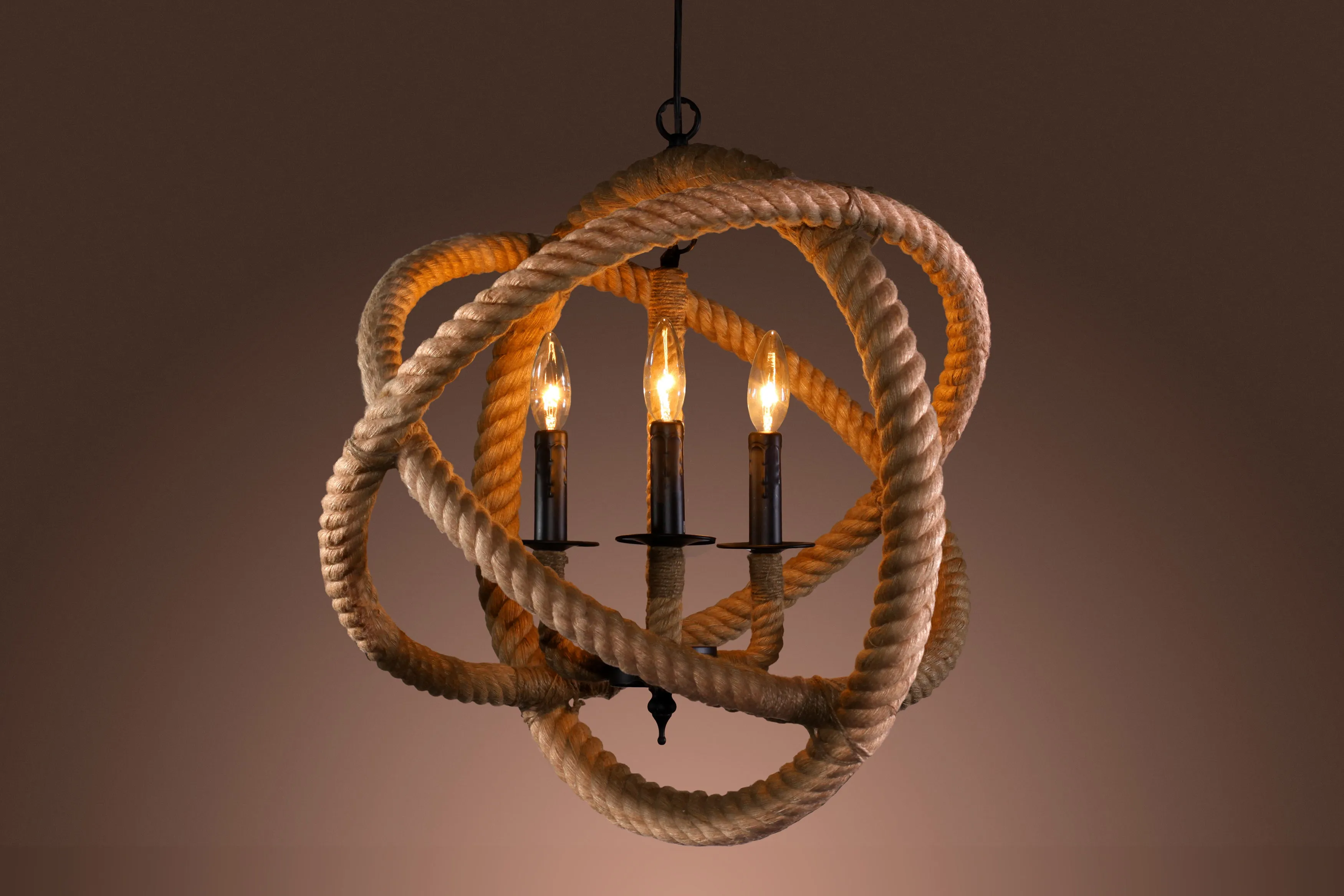 Warehouse of Tiffany's Rope Enclosed 3-light Chandelier