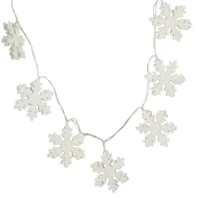 White Glitter Snowflake Light String: LED